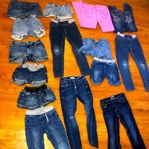 Lot of girls Justice jeans and shorts size 8
